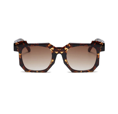 Square Steampunk Summer Sunglasses Sanches Leo Brown UV400 Lens