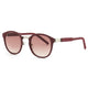 Round Fashion Sunglasses Sanches Eyewear Mat Burgundy Frame with Light Brown Gradient Lens UV400