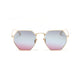 UV400 Hexagonal Metal Fashion Sunglasses Sanches Eyewear Gold Frame Grey Pink Gradient Lens PK15-CLK01