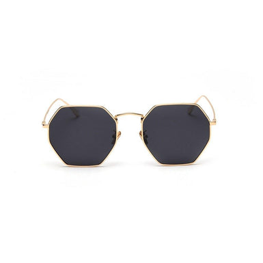UV400 Hexagonal Metal Fashion Sunglasses Sanches Eyewear Gold Frame Black Lens PK15-CLK03