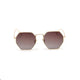 UV400 Hexagonal Metal Fashion Sunglasses Sanches Eyewear Gold Frame Brown Gradient Lens PK15-CLK04