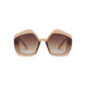 UV400 Woman Fashion  Irregular Shape Sunglasses Sanches Eyewear Beige Frame Brown Gradient Lens PK08-PRD02