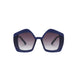 UV400 Woman Fashion  Irregular Shape Sunglasses Sanches Eyewear Navy Frame Black Gradient Lens PK08-PRD04