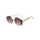 UV400 Woman Fashion  Irregular Shape Sunglasses Sanches Eyewear White Frame Brown Gradient Lens PK08-PRD05