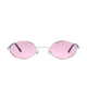Polarized Oval Sunglasses Sanches 6005 Silver Eyewear Mirror Pink Lenses Sanches Eyewear