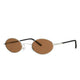 Polarized Oval Sunglasses Sanches 6005 Silver Eyewear Brown Lenses