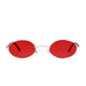Polarized Oval Sunglasses Sanches 6005 Silver Eyewear Red Lenses