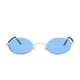 Polarized Oval Sunglasses Sanches 6005 Silver Eyewear Blue Lenses