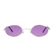 Polarized Oval Sunglasses Sanches 6005 Silver Eyewear Purple Lenses