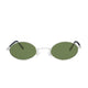 Polarized Oval Sunglasses Sanches 6005 Silver Eyewear Green Lenses