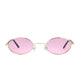 Polarized Oval Sunglasses Sanches 6005 Gold Eyewear Mirror Pink Lenses