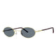 Polarized Oval Sunglasses Sanches 6005 Gold Eyewear Smoked Grey Lenses