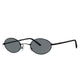 Polarized Oval Sunglasses Sanches 6005 Black Eyewear Smoked Grey Lenses