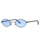 Polarized Oval Sunglasses Sanches 6005 Black Eyewear Blue Lenses