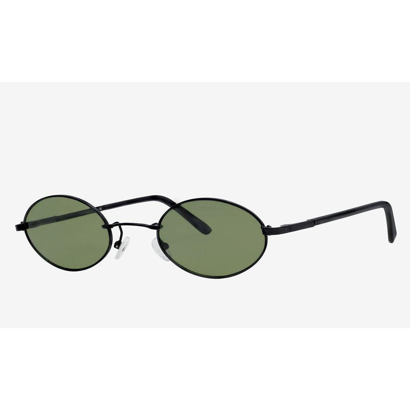 Polarized Oval Sunglasses Sanches 6005 Smoked Grey Eyewear Green Lenses