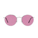 Polarized Round Sunglasses Sanches Retro Eyewear Silver Frame Mirror Pink Lenses