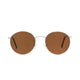 Polarized Round Sunglasses Sanches Retro Eyewear Silver Frame Brown Lenses