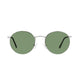 Polarized Round Sunglasses Sanches Retro Eyewear Silver Frame Green Lenses