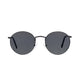 Polarized Round Sunglasses Sanches Retro Eyewear Smoked Grey Frame Green Lenses
