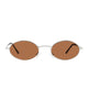 Super Vintage Polarized Oval Sunglasses Sanches Lilly Silver Eyewear Brown Lenses