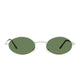 Süper Vintage Polarized Oval Sunglasses Sanches Lilly Silver Eyewear Green Lenses