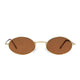 Super Vintage Polarized Oval Sunglasses Sanches Lilly Gold Eyewear Brown Lenses
