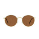 Polarized Round Sunglasses Sanches Retro Eyewear Gold Frame Brown Lenses