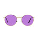 Polarized Round Sunglasses Sanches Retro Eyewear Gold Frame Purple Lenses