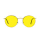Polarized Round Sunglasses Sanches Retro Eyewear Gold Frame Yelow Antifar Lenses Night Drive
