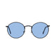 Polarized Round Sunglasses Sanches Retro Eyewear Black Frame Blue Lenses