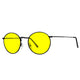 Polarized Round Sunglasses Sanches Retro Eyewear Black Frame Yelow Antifar Lenses Night Drive