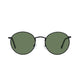 Polarized Round Sunglasses Sanches Retro Eyewear Black Frame Green Lenses