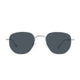 Polarized Hexagonal Sunglasses Vogs 630A Silver Eyewear Smoked Grey Lenses