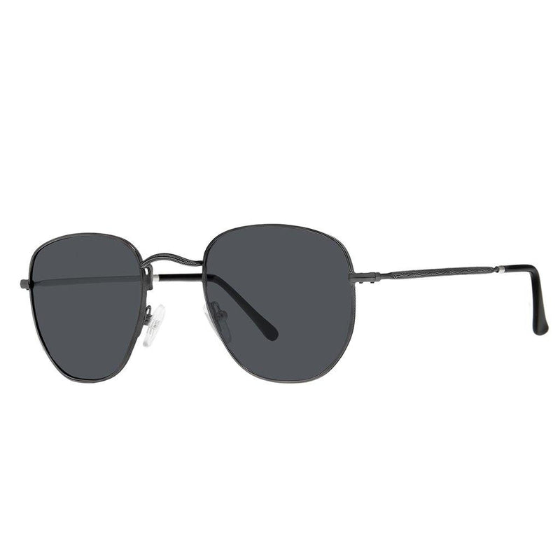 Polarized Hexagonal Sunglasses Vogs 630A Black Eyewear Smoked Grey Lenses