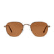 Polarized Hexagonal Sunglasses Vogs 630A Mat Brown Eyewear Brown Lenses