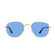 Polarized Hexagonal Sunglasses Vogs 630A Gold Eyewear Blue Lenses