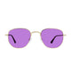 Polarized Hexagonal Sunglasses Vogs 630A Gold Eyewear Purple Lenses