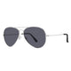 Polarized Pilot Sunglasses Vogs Raptor Silver Eyewear Smoked Grey Lenses - Large Size