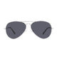Polarized Pilot Sunglasses Vogs Raptor Silver Eyewear Smoked Grey Lenses - Large Size