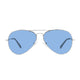 Polarized Pilot Sunglasses Sanches Silver Eyewear Blue Lenses Large Size