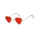 Triangle Sunglasses Sanches Eyewear Gold Frame with Red UV400 Lens