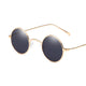 Full Round Steampunk Summer Sunglasses Sanches Gold Frame Dark Grey UV400 Lens
