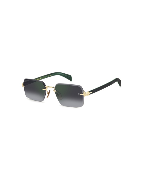 David Beckham DB 7109/S PEF NU Erkek Güneş Gözlüğü – Çerçevesiz Gold Green Tasarım | Siyah Degrade Cam | UV400 Koruma