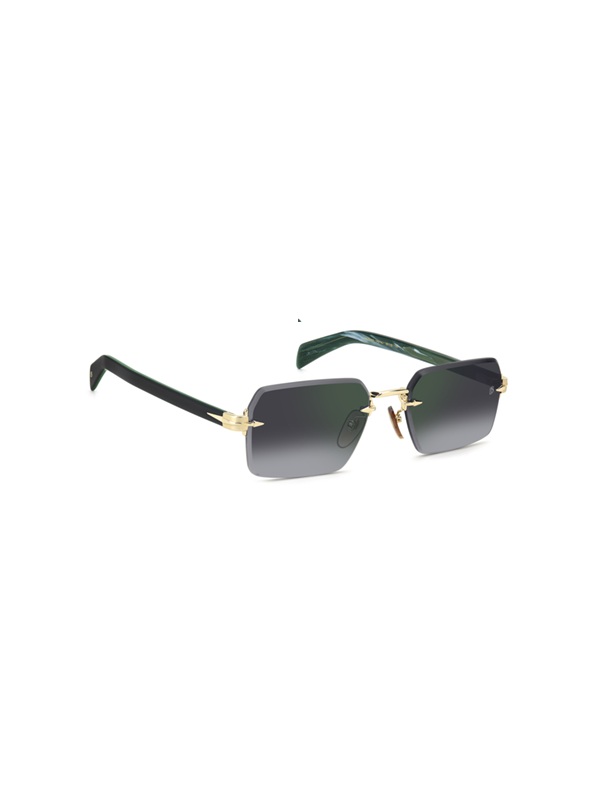 David Beckham DB 7109/S PEF NU Erkek Güneş Gözlüğü – Çerçevesiz Gold Green Tasarım | Siyah Degrade Cam | UV400 Koruma