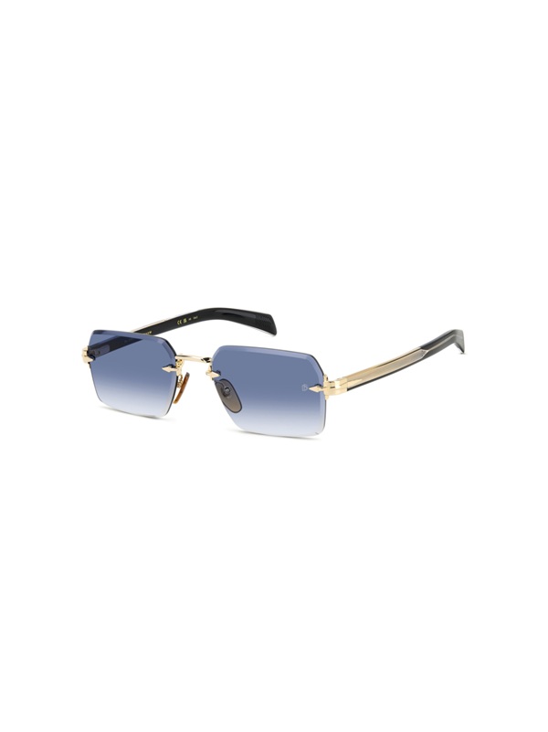 David Beckham DB 7109/S RHL 08 Erkek Güneş Gözlüğü – Çerçevesiz Gold Black Tasarım | Mavi Degrade Cam | UV400 Koruma