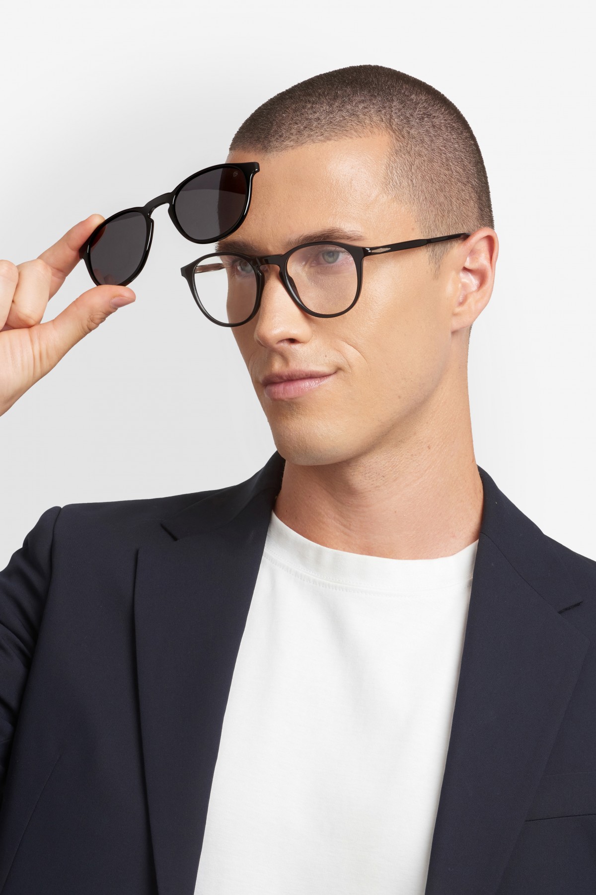 Davıd Beckham Erkek Kemik Clıp On Siyah Çerçeve Füme Polarize Cam