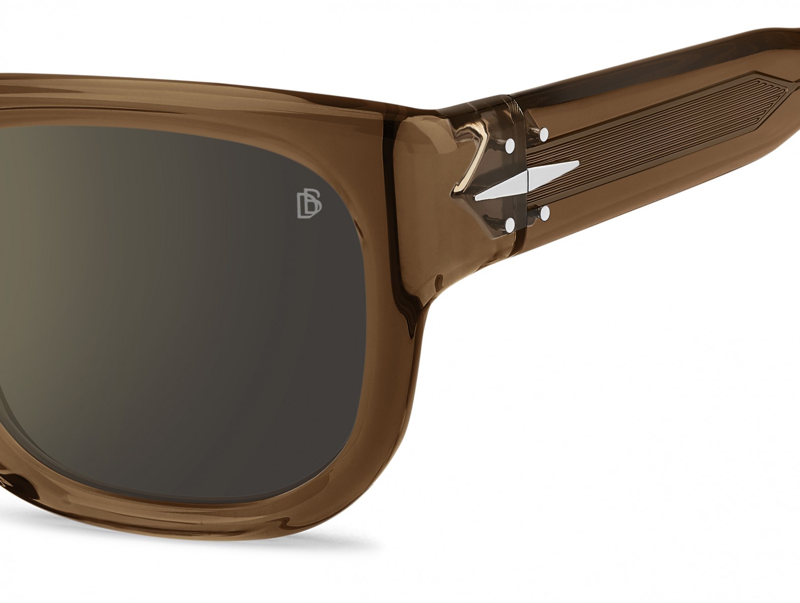 Davıd Beckham Erkek Kemik Güneş Gözlüğü Kahverengi Çerçeve Sarı Cam