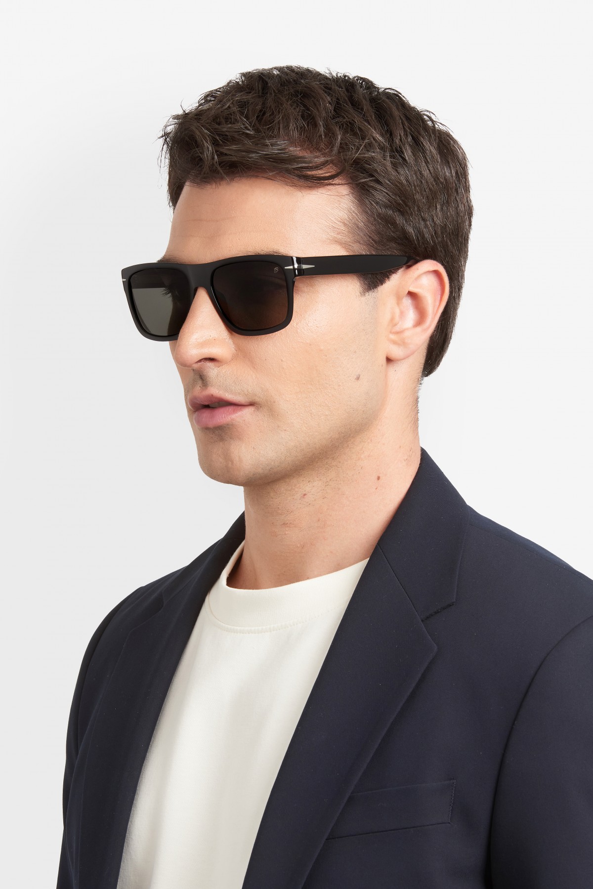 Davıd Beckham Erkek Kemik Güneş Gözlüğü Siyah Çerçeve Füme Polarize Cam