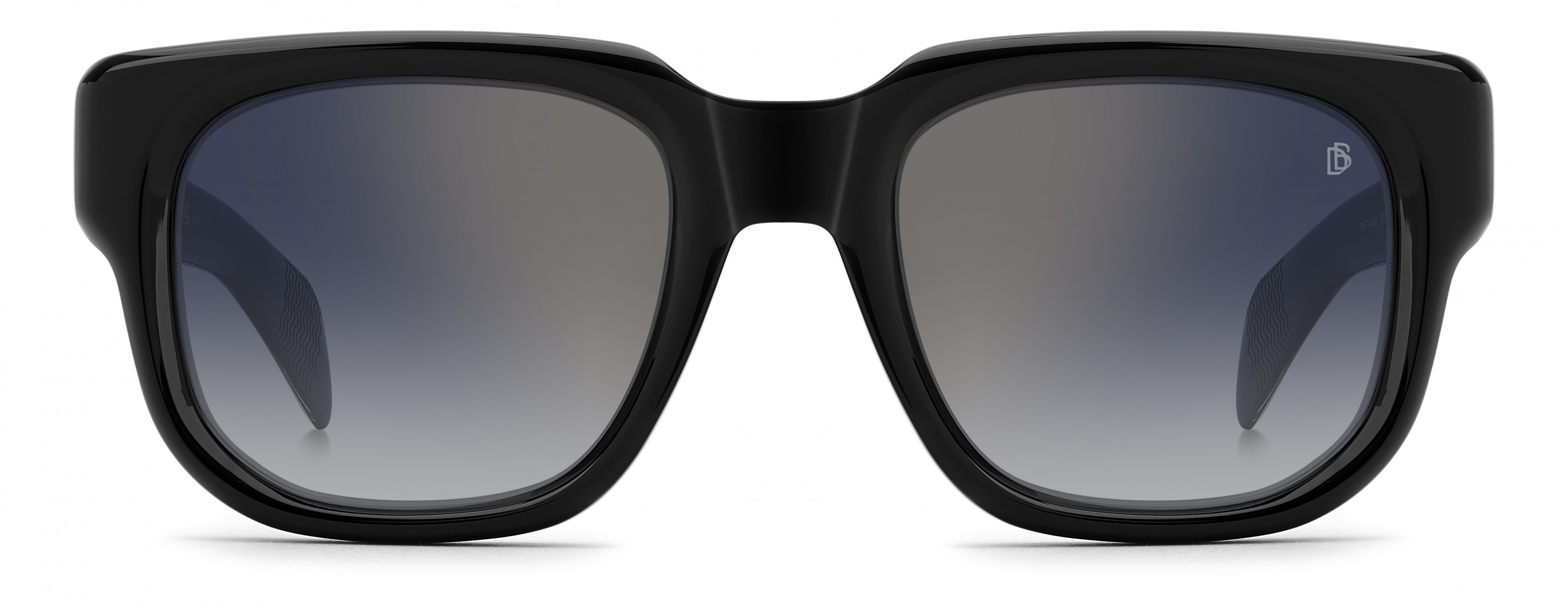 Davıd Beckham Erkek Kemik Güneş Gözlüğü Siyah Çerçeve Mavi Degrade Altın Ayna  Cam