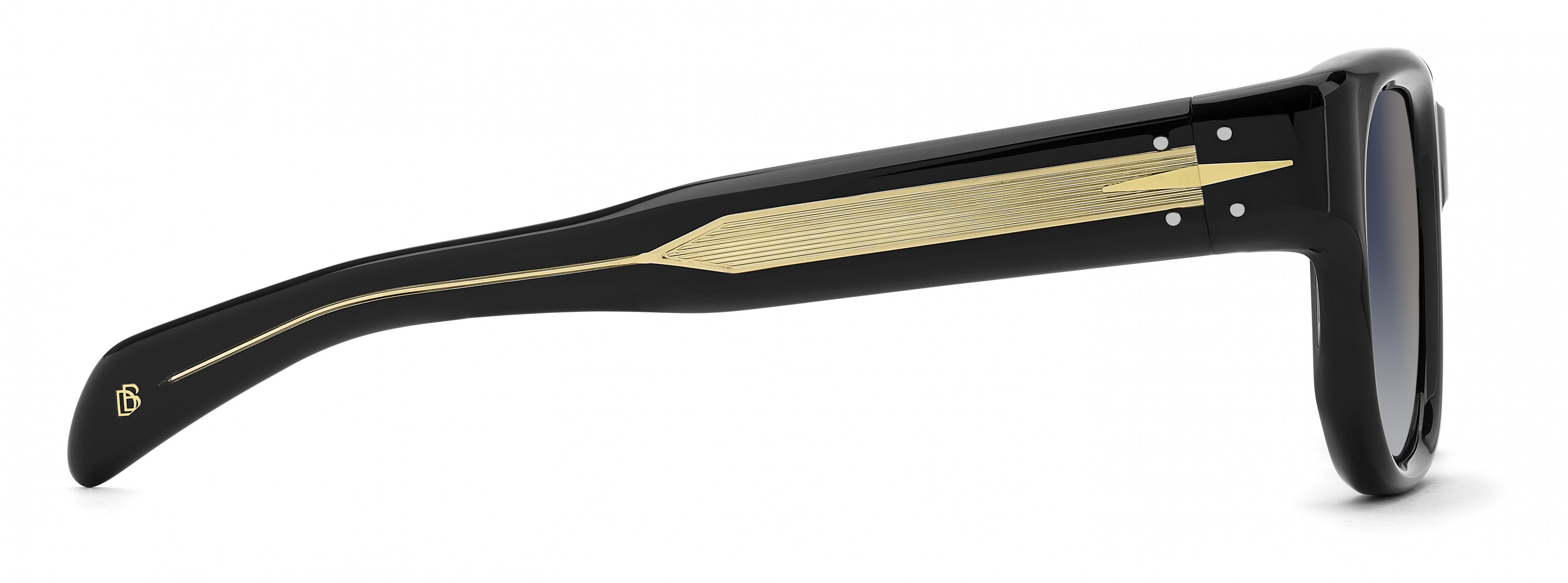 Davıd Beckham Erkek Kemik Güneş Gözlüğü Siyah Çerçeve Mavi Degrade Altın Ayna  Cam